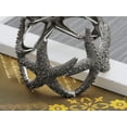 thumbnail image 5 of Womens Shiny Textured Starfish Stretch Bangle Cuff Statement Bracelet Silver, 5 of 5