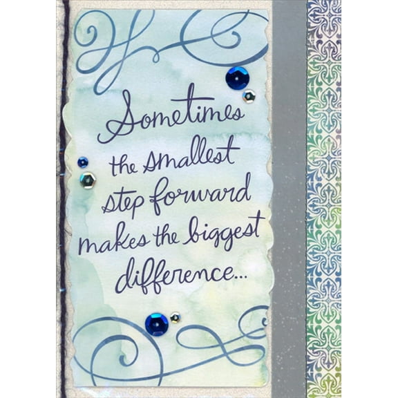 Designer Greetings Smallest Step Forward 3D Banner, Twine and Sequins Hand Decorated College Graduation Congratulations Card