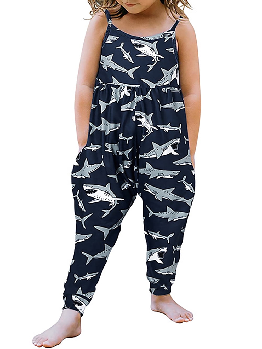 teugels Decimale schaal Maxcozy Baby Girl Jumpsuits Kids Strap Romper Jumpsuit Harem Pants with  Pockets 1-6 Years - Walmart.com