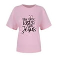 thumbnail image 4 of Camisetas de Manga Corta para las Mujeres Impresas Cuello Redondo Camiseta, Blusa Suelta de Poliéster Casual para el Trabajo, Diario Y Primavera Invierno, 4 of 4