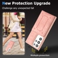 thumbnail image 5 of Compatible with Samsung Galaxy S22 Ultra Case, Classic Wallet Case, Lanyard Wrist Strap with Kickstand PU Leather Card Holder Protective Cover for Samsung Galaxy S22 Ultra,Pink, 5 of 6