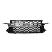 New Aftermarket Chrome and Gloss Black Front Grille Replaces 85633891 One Piece fits 2021 Chevrolet Suburban LT Sport Utility 4-Door