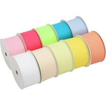 10 Roll Grosgrain Ribbon Set- 1 1/2" width - Light Colors - By Threadart - 10 yd rolls - Solid Colors Ribbed Pattern - For Bows, Decorations, Hair Clips, and More