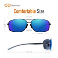 thumbnail image 5 of Bloomoak Polarized Sunglasses for Men Women, Classical Design | Semi-Frame | Metal Rivets | UV400 Protection, 5 of 8