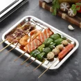 thumbnail image 5 of Stainless Steel Barbecue Tea Storage Serving Trays Rectangle Steamed Rice Sausage Plate Grill Meat Restaurant Metal Utensils, 5 of 9