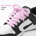 thumbnail image 2 of Tutuviw Soft Cute Trend Snowflake Caterpillar Laces 2 Pairs Wide Thick Shoelaces Puffy Shoe Laces for Women Sneakers Shoestrings(Pink）, 2 of 7