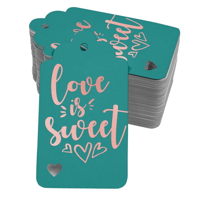 Inkdotpot Étiquettes de Mariage en Feuille d'Or Rose Véritable, Lot de 100