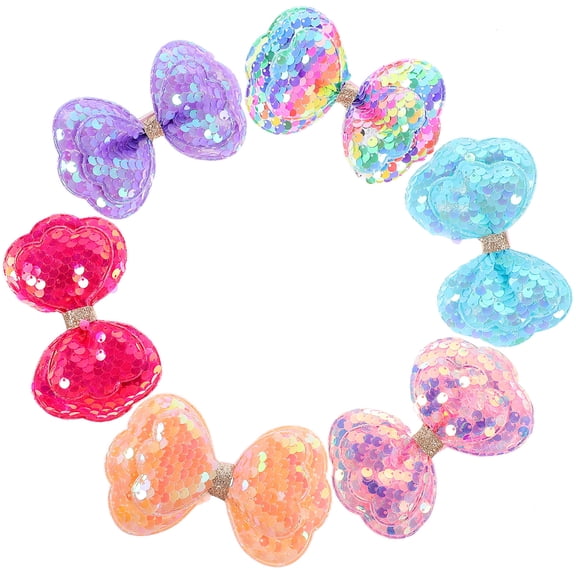 LOLIPPYY 6-Pack Bright Colorful Sequin Hair Accessories for Girls Birthday Party and Celebration
