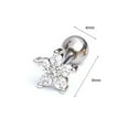 thumbnail image 6 of Jiaroswwei 1Pc Beautiful Piercing Stainless Steel Stick Ear Bone Stud Cubic Zirconia Flower Small Stud Earring Jewelry Accessory, 6 of 8
