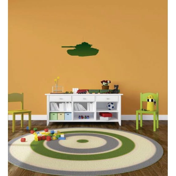 Vinyl Wall Decal Sticker : Green Soldier Car Armored Tank Machine War Equipment     Bedroom Bathroom Living Room Picture Art Peel & Stick Mural Size: 10 Inches X 20 Inches - 22 Colors Available
