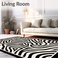 thumbnail image 2 of ODIKA 6'x9' Machine Washable Non-Slip Area Rug, Wavy Stripe Transitional Fade Resistant High Traffic Rug with Pad, Black, 593122, 2 of 8