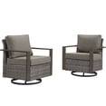 thumbnail image 2 of Unnifurnzi Outdoor Swivel Rocker Patio Chairs Set of 2-All Weather Wicker Swivel Patio Chairs Outdoor Chairs for Deck Porch Poolside Balcony-Gray/Gray, 2 of 7