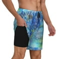 thumbnail image 3 of Haiem Peacock Mens Swim Trunks with Compression Liner 2 in 1 Swimming Shorts Stretch Swimwear Quick Dry,Board Shorts-3X-Large, 3 of 9