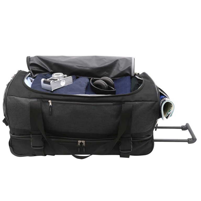 Travelers Club 30” drop bottom rolling duffel luggage- Gray ...
