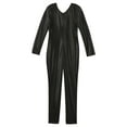 thumbnail image 4 of TSSOE Kids Girls Metallic Full Length Romper Jumpsuit Ballet Dance Gymnastics Leotard Bodysuit Unitard Dancewear Black 12, 4 of 5