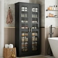 thumbnail image 3 of Tribesigns 71" Tall Storage Cabinet with Doors, Kitchen Pantry Cabinet with Adjustable Shelves, Black, 3 of 7