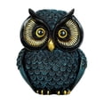 thumbnail image 1 of Colección de esculturas de animales con estatua de búho, regalo decorativo creativo para amantes de las aves. Azul, 1 of 9