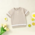 thumbnail image 2 of ZRBYWB Toddler Girl Clothes Baby Girls Short Sleeve Pullover Sweater Cotton Knit Button Closure Tops Shirt Fashion Top, 2 of 7