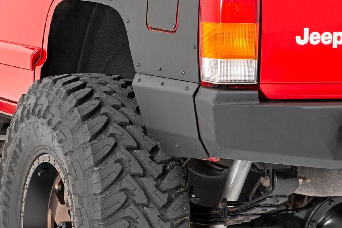 1984-1996 Jeep Cherokee XJ Rear Quarter Panel Armor w/ tail-light guard 1984-1996 Jeep Cherokee XJ Rear Quarter Panel Armor w/ tail-light guard