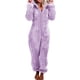 thumbnail image 1 of Pijamas de Lana Minnieouse para Mujer Mullidos Cremallera Color Sólido Púrpura 3XL, 1 of 6