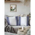 thumbnail image 2 of Outdoor Pillows Waterproof, Navy Blue Striped Throw Pillows with Inserts Included, Modern Farmhouse Stripes Indoor Outdoor Decorative Lumbar Pillow for Bed/Couch/Patio 18"x18", 2Pcs, 2 of 8