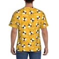 thumbnail image 3 of Vsdgher Cute Bee Butterfly Yelllow Print Men's Dry Fit Mesh Athletic Shirts Moisture Wicking Tennis T-Shirt Tops, 3 of 9