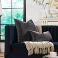 thumbnail image 3 of Jennifer Taylor Home  Bloom Performance Fabric 22-inch Lumbar Throw Pillow Brilliant Gray - Chenille, 3 of 5
