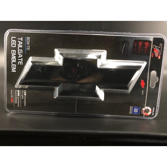 TFP Emblem 35096LEB LED CHEVROLET Logo; Tailgate; Black; Chrome Plated
