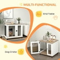 thumbnail image 2 of Barara King Dog House,Pet House,Dog Kennel Furniture Side End Table Indoor with Lockable Door,Walnut Brown, 2 of 8
