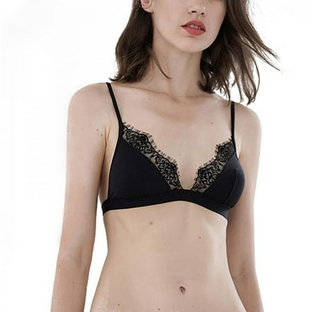 

[Clearance!]Summer Bra Thin Lace French Lingerie Comfortable Breathable Seamless Lace Hem V-Neck Bra Push Up Women Underwear