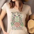 thumbnail image 4 of Bible Verse Shirt with Horseshoe and Flowers – Blessed Not Lucky Tee, Heliconia, Size 2XL, 4 of 6