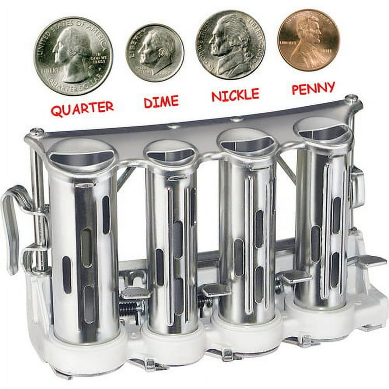 Advantus Four-barrel Money Changer - Chrome Steel - 1 Each - Silver - Heavy Duty Advantus Four-barrel Money Changer - Chrome Steel - 1 Each - Silver - Heavy Duty