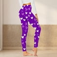 thumbnail image 2 of LYEAA Seamless Leggings for Women Valentine's Day Elastic Waist Tights Stretchy Ankle Length Heart Printed Yoga Pants, 2 of 5