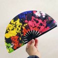 thumbnail image 3 of Homerr Folding Fan Dance Fan Folding Stylish Handheld Floral Leopard Starry Print Dance for Parties Festivals Performance, 3 of 6