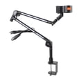 thumbnail image 1 of RGB Desk Microphone Stand, Easy Setup Boom Arm Mic Stand 1kg Load Bearing  for Gaming, 1 of 7