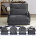 thumbnail image 3 of ZAFLY Adjustable Floor Sofa Bed, Multi-Functional Bean Bag Chair, 6-Position Foldable Lazy Sofa with Armrest, Sleeper Sofa for Reading/Gaming - Gray, Twin, 3 of 5