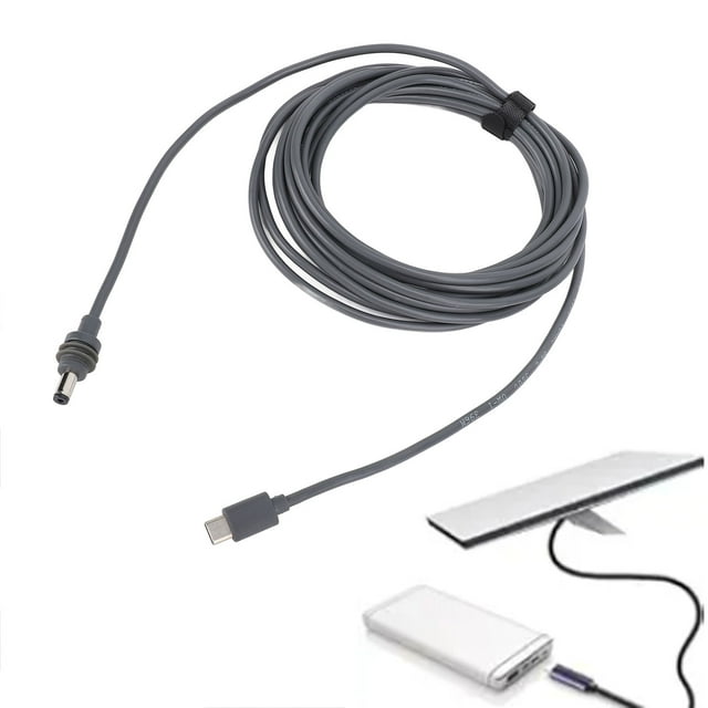 Power Cable Type C, 18AWG Copper Conductor PVC Casing Power Extension Cord Replacement, Satellite Power Adapter Car Power Supply