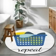 thumbnail image 4 of Area Rug 36in, Laundry Room Minimalist Floor Carpet Living Room Rug, Blue Laundry Basket Non-Slip Welcome Mat Indoor Rugs for Bedroom Dining Room, 4 of 9