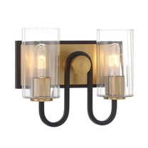 Minka Lavery 3752 Orla 2 Light 12" Wide Bathroom Vanity Light - Legacy Brass / Matte Black
