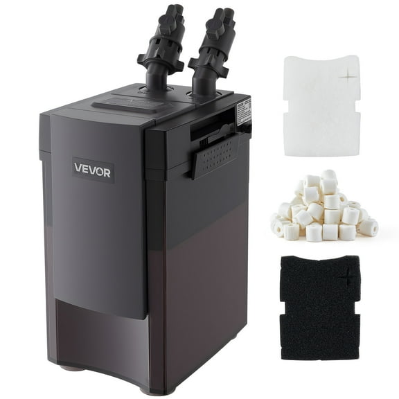 VEVOR 162.7GPH Canister Filter, 3-Stage External Aquarium Filter with Powerful Pump, Water Circulation Cleaning Machine with Media for Large Fish Tanks and Aquariums Up to 100 Gallons, for Freshwater