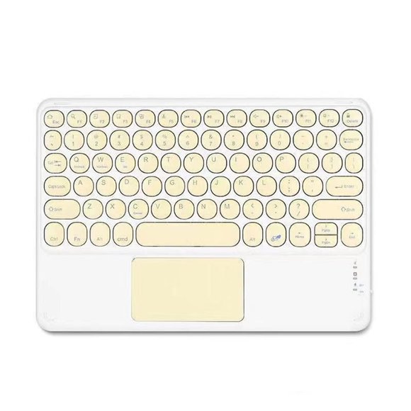 Bluetooth Keyboard Round Cap Keyboard Portable Bt Wireless Keyboard with Touchpad for Android Windows Pc Tablet