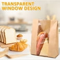 thumbnail image 6 of Wekvgz 50pcs Bakery Bags Oil Resistant Paper Food Packaging Bag with Clear Window Cookie Bags with Stickers Multipurpose Bread Toast Bags DIY Paper Bags for Candy Bread Sandwiches 8.3x3.5x13.8 inch, 6 of 11