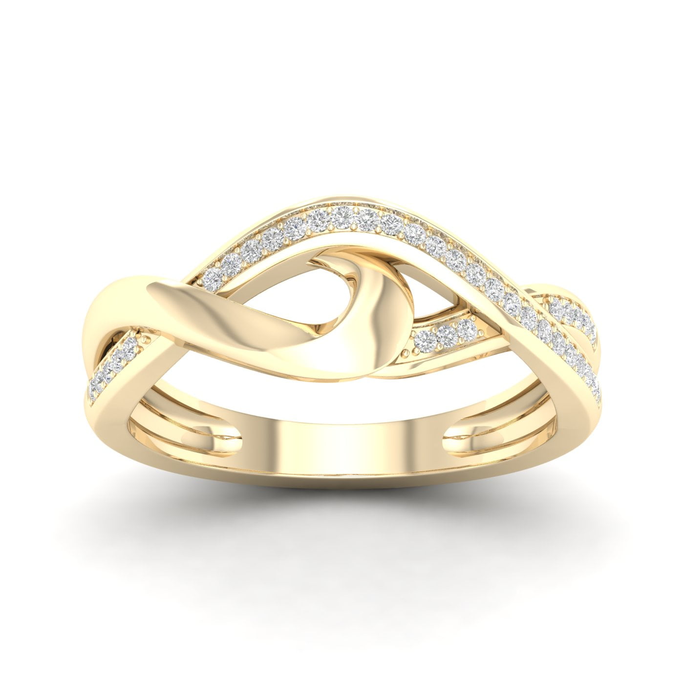 Bridal 10K Yellow Gold Ladies Beautiful Diamond Ring 0.12CT/ Engagement Ring