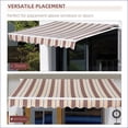 thumbnail image 2 of Retractable Patio Awning, 13' x 8' Manual Crank, UV Water Resistant for Deck Balcony Yard, Crimson Red Stripes | Aluminum | Rectangle, 2 of 10