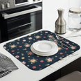 thumbnail image 3 of Pioneer Flower Floral Print Pattern Kitchen Dish Drying Mat 1 Pack, Ultra Absorbent Microfiber Drainer Mat, 16"x18", 3 of 6