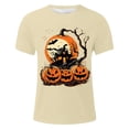thumbnail image 3 of Bibifish Mens T-Shirts Crew Neck Jack O Lantern Print Tshirts Fall Halloween Short Sleeve Casual Tee Tops, 3 of 4