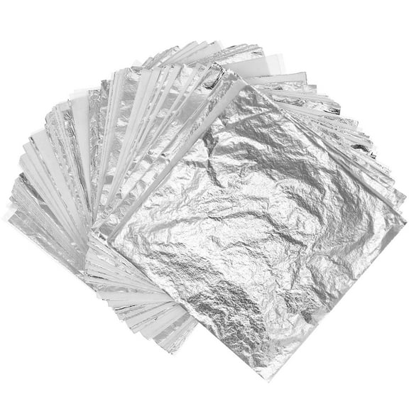 GOOHOCHY  100 Pcs Craft Flake Silver Foil DIY Art Crafts Furniture Decoration Work