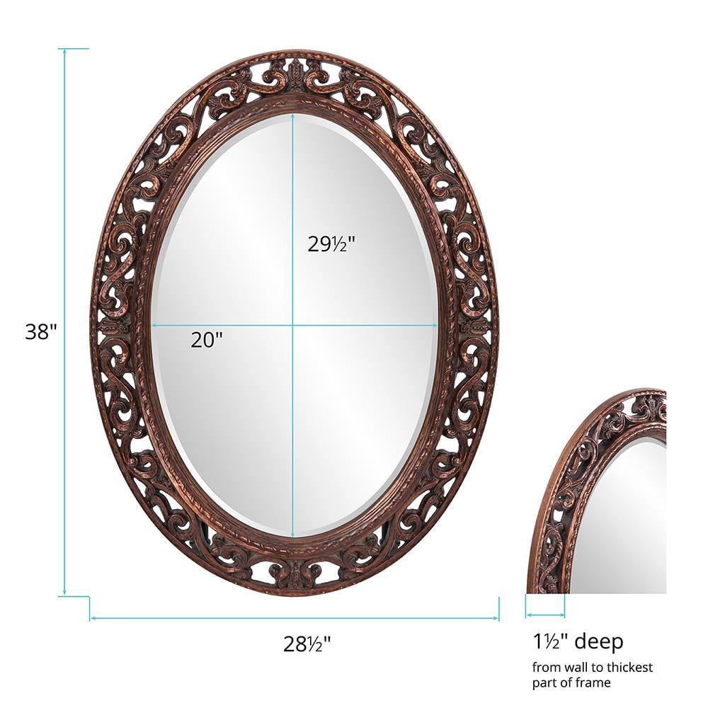 Tyler Dillon Grizzly Ridge Antique Bronze Scrollwork Oval Wall Mirror - A/N