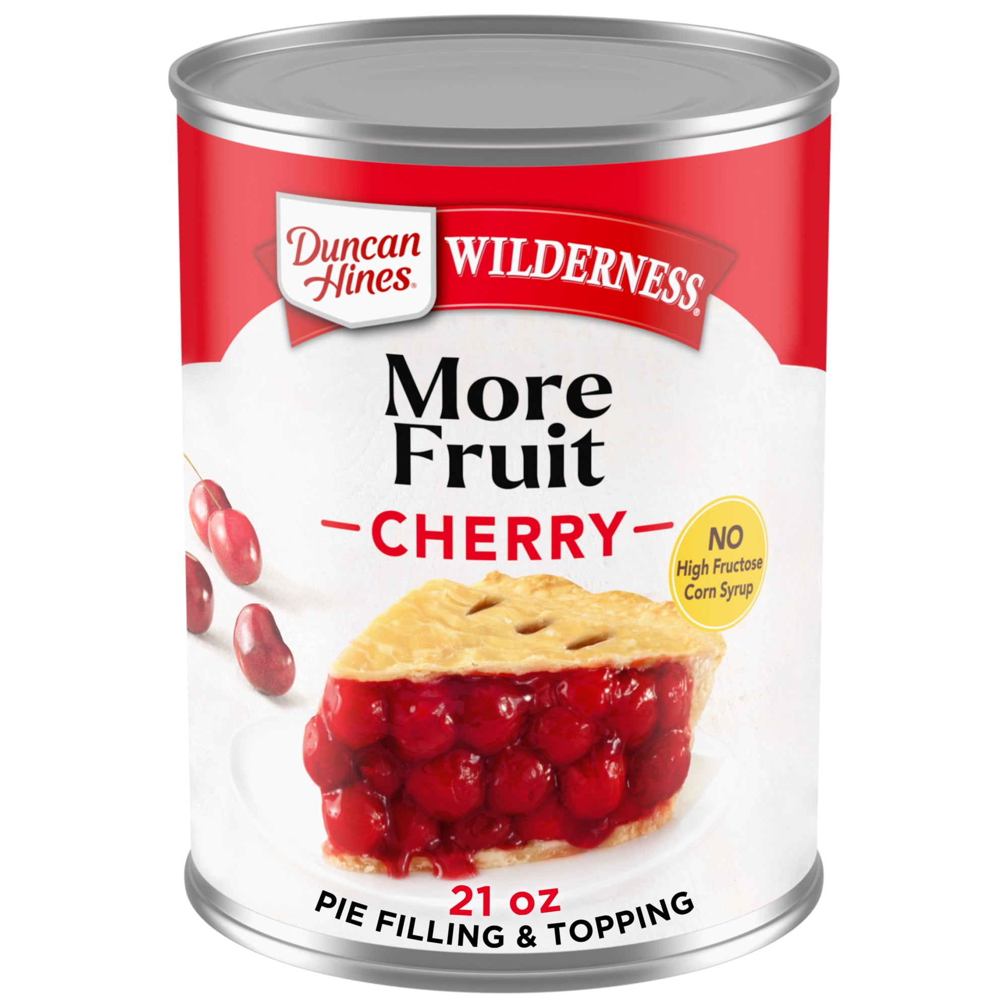 (3 pack) Duncan Hines Wilderness More Fruit, Cherry Pie Filling and Topping, Ready to Use, 21 oz.