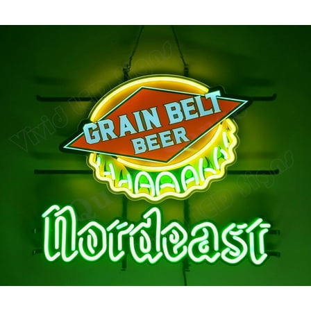 Queen Sense 24"x20" Custom Grain Belts Nordeast LED Sign Light Neon Signs With Dimmer Party Beer Home Wall Decor Lights W124GBNBLVVD-XLED